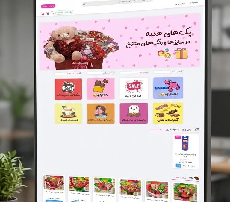 سایت آبنبات چوبی! (فروشگاه شکلات و پک‌های هدیه)